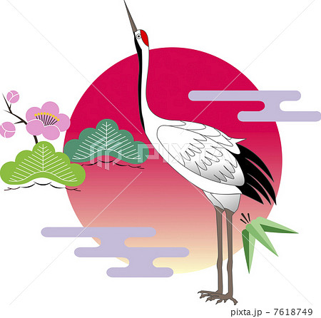 松竹梅に鶴 7618749