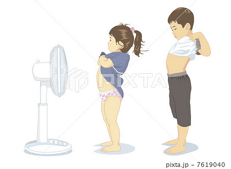 扇風機で遊ぶこども 7619040