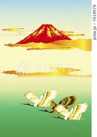 富士山と鶴 富士山と鶴 7619079
