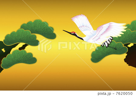 鶴と松の木 7620050