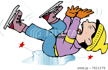 スケート転倒のイラスト素材