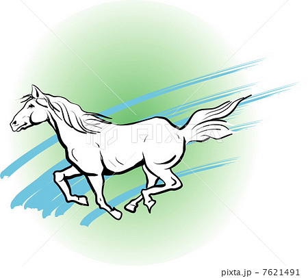 白馬のイラスト素材