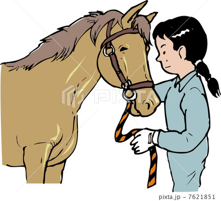 馬とふれあいのイラスト素材 [7621851] - PIXTA