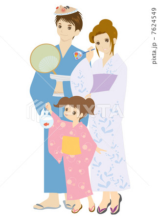 浴衣を着た親子 7624549