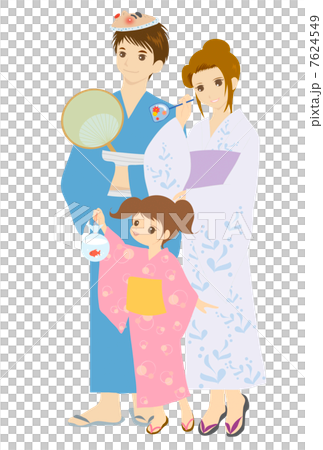 浴衣を着た親子 7624549