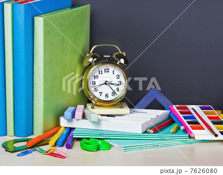 school supplies on the desk school supplies on the desk 7626080