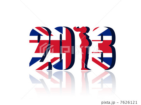 New Year 2013 with Union Flag - a 3d image.  7626121