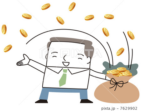 コインをばらまくビジネスマン 7629902