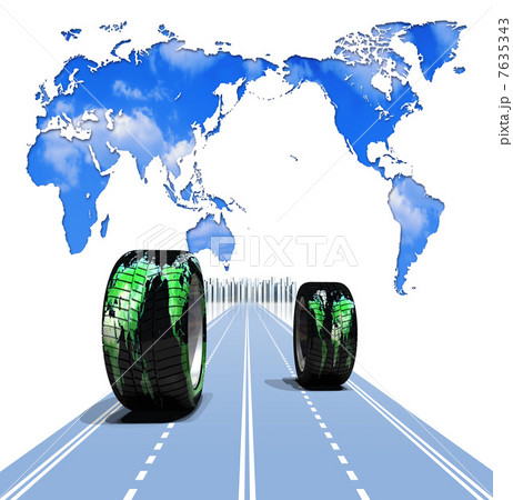 世界の道路を走るタイヤ 世界の道路を走るタイヤ 7635343