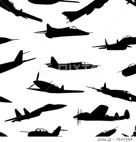 combat aircraft silhouettes. vector illustration . Seamless wal combat aircraft silhouettes. vector illustration . Seamless wal 7645094