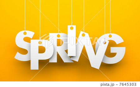 Spring word hanging on a strings 7645303
