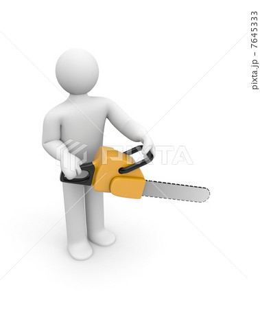 Person hold chainsaw 7645333