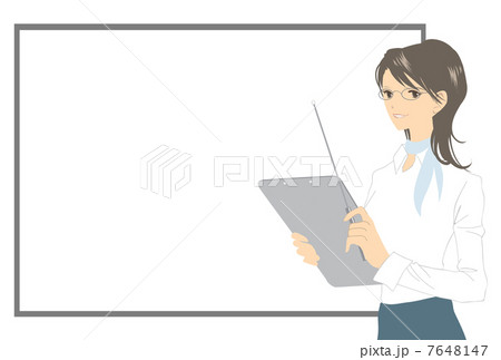 ホワイトボードと女性 7648147