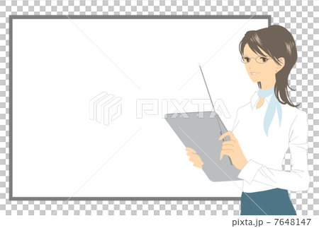 ホワイトボードと女性 7648147