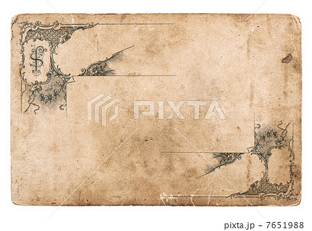 old cardboard with antique pattern isolated on white old cardboard with antique pattern isolated on white 7651988