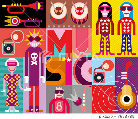 Music - pop art vector illustration 7653739