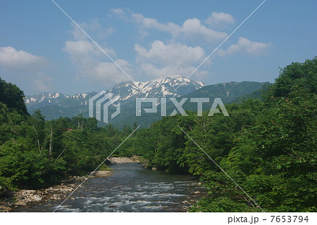 緑溢れる6月の銀山平からの越後駒ヶ岳 緑溢れる6月の銀山平からの越後駒ヶ岳 7653794