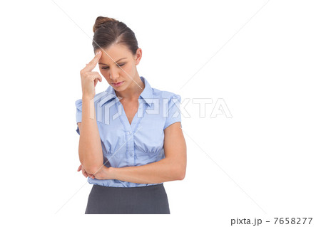 Pretty businesswoman thinking with closed eyes 7658277