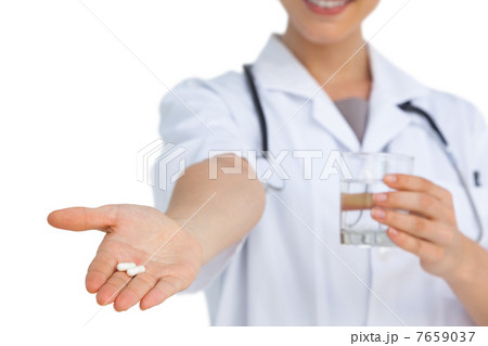 Focus shot on drugs holding on hand 7659037
