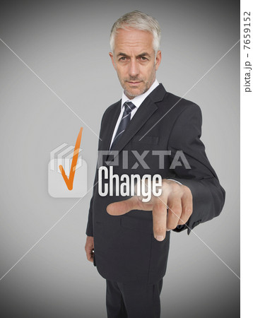 Businessman selecting the word change 7659152