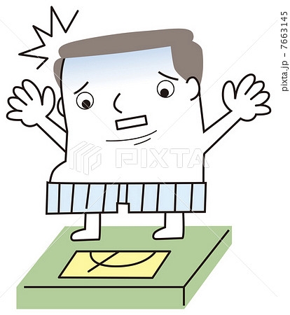 体重が増えたビジネスマン  7663145