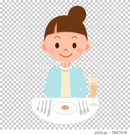 A woman eating dinner A woman eating dinner 7667039