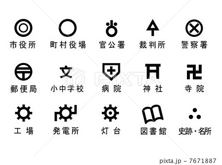 地図記号のイラスト素材