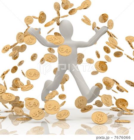 man in the rain of coins man in the rain of coins 7676066