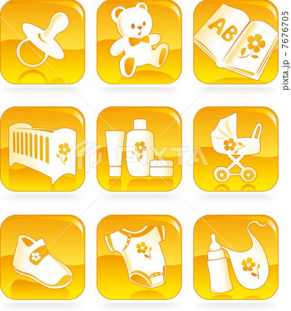 Icon set - baby shopping items. Vector illustration 7676705