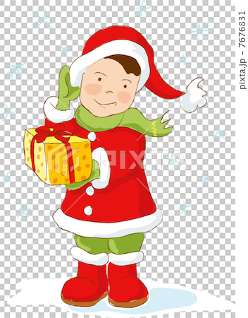 Christmas Dwarf, snowflakes, space for text. Vector illustration 7676831
