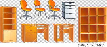 Office furniture vector illustration objects Office furniture vector illustration objects 7676834