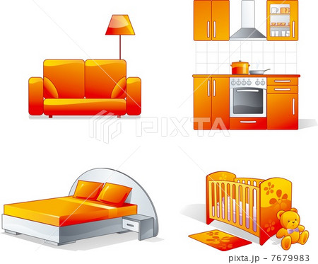 Icon set - furniture, living room, kitchen, bedroom, nursery 7679983