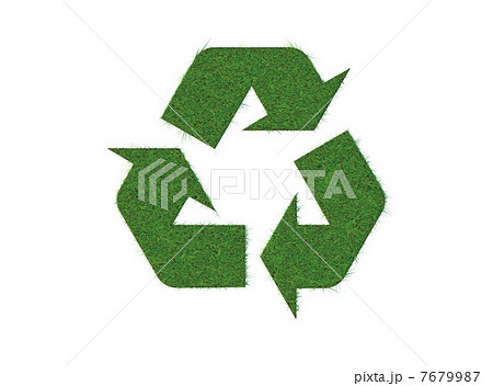 リサイクル矢印マーク 緑の芝のイラスト素材