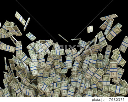 Succefull business: bunches of US dollar isolated 7680375
