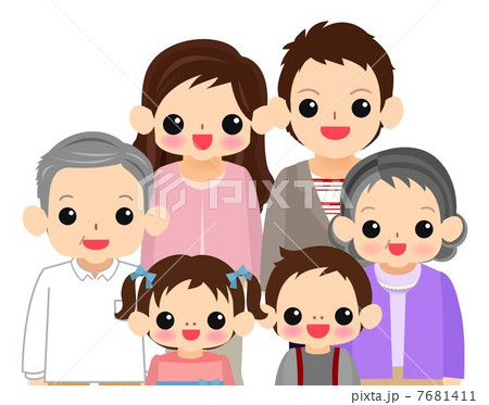 6人家族_上半身 6人家族_上半身 7681411