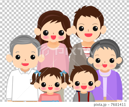 6人家族_上半身 6人家族_上半身 7681411