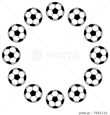サッカーボールのフレームのイラスト素材