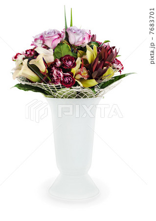 colorful floral bouquet of roses, lilies and orchids arrangement 7683701