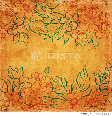 Vintage card on old paper sheet 7684454