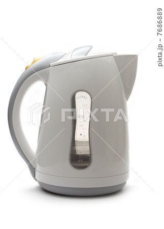 Electric white kettle on the white background Electric white kettle on the white background 7686889