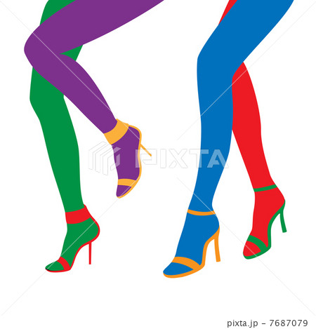 Color female legs silhouettes Color female legs silhouettes 7687079