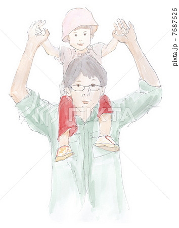肩車のイラスト素材