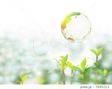 地球エコイメージ 若葉と地球 地球エコイメージ 若葉と地球 7695223