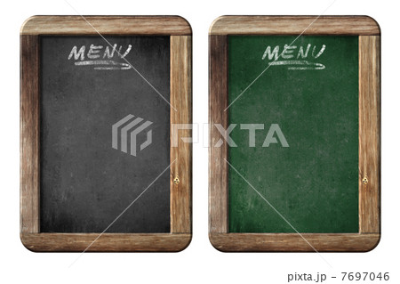 old small menu blackboards or chalkboards isolated with clipping 7697046
