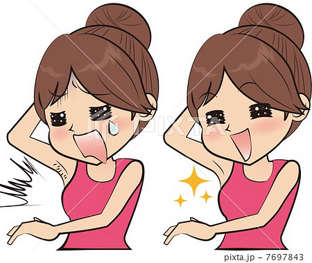 脇毛に悩む女性 7697843