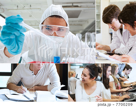 Montage with students doing chemistry Montage with students doing chemistry 7700209