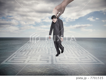 Big hand dropping off a businessman Big hand dropping off a businessman 7701535