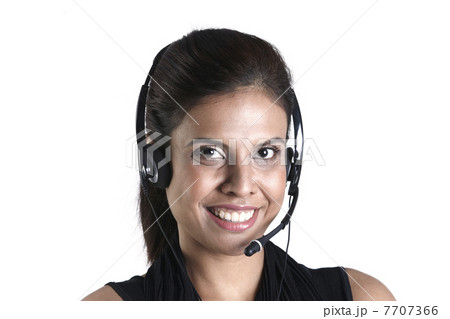 Happy female customer service representative Happy female customer service representative 7707366