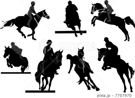 Horse riders silhouettes. Vector illustration 7707970