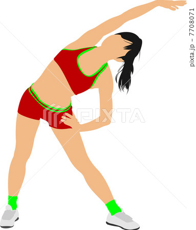 Woman gymnastic vector illustration. Free callisthenics 7708071
